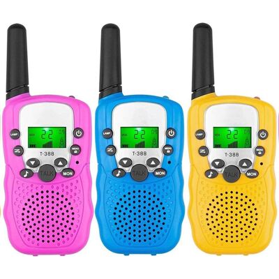 OEM Ce Kit De Trois Talkies-walkies Comprend Une Radio À 22 Canaux, Un Écran Lcd Rétroéclairé Et Une Lampe Torche. D'Une Portée De 5 Km, Il Est Idéal Pour Les Enfants, Les Aventures En Plein Air, Le Campi - Publicité OEM Ce Kit De Trois Talkies-walkies Comprend Une Radio À 22 Canaux, Un Écran Lcd Rétroéclairé Et Une Lampe Torche. D'Une Portée De 5 Km, Il Est Idéal Pour Les Enfants, Les Aventures En Plein Air, Le Campi - Publicité