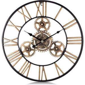 Ulisem50cm 1 Pièces Horloge Murale Geante Métal, Engrenages Or Industrielle Silencieuse Pendule Murale Chiffres Romains Déco pour Salon Bar - Publicité Ulisem50cm 1 Pièces Horloge Murale Geante Métal, Engrenages Or Industrielle Silencieuse Pendule Murale Chiffres Romains Déco pour Salon Bar - Publicité