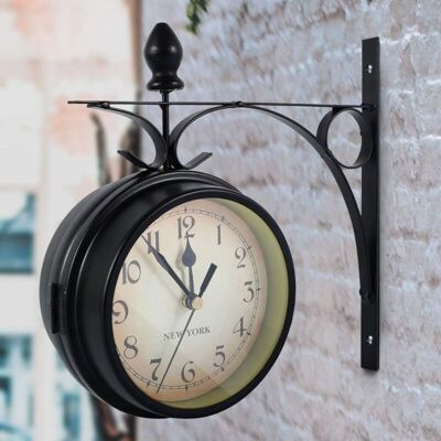Scotch Odipie – Horloge Murale Double Face Rétro Européenne – Fer Forgé Avec Finition De Cuisson – 24 X 21 Cm – Décoration Vintage Intérieure Et Extérieure - Publicité Scotch Odipie – Horloge Murale Double Face Rétro Européenne – Fer Forgé Avec Finition De Cuisson – 24 X 21 Cm – Décoration Vintage Intérieure Et Extérieure - Publicité