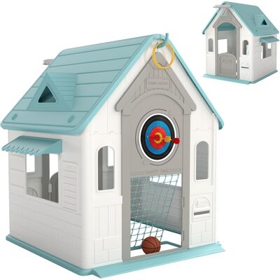 ARRIGONI Cabane Enfant Extérieur 5 En 1, Maison Enfant Extérieure Avec Panier De Basket, Ballon De Football, 132x118x124cm, Beige - Publicité ARRIGONI Cabane Enfant Extérieur 5 En 1, Maison Enfant Extérieure Avec Panier De Basket, Ballon De Football, 132x118x124cm, Beige - Publicité