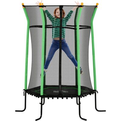 ARRIGONI Trampoline Pour Enfant Ø 1,63 X 1,9 M Filet De Sécurité Porte Zippée 6 Poteaux Rembourrés Inclus Vert Noir - Publicité ARRIGONI Trampoline Pour Enfant Ø 1,63 X 1,9 M Filet De Sécurité Porte Zippée 6 Poteaux Rembourrés Inclus Vert Noir - Publicité