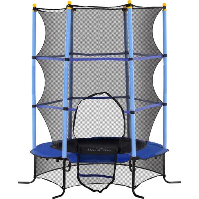 OEM Trampoline Enfant Ø 163 Cm Avec Filet De Sécurité - Intérieur Et Extérieur - Charge Max 50 Kg - Acier Et Plastique - Bleu - Publicité OEM Trampoline Enfant Ø 163 Cm Avec Filet De Sécurité - Intérieur Et Extérieur - Charge Max 50 Kg - Acier Et Plastique - Bleu - Publicité