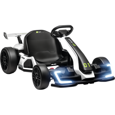 ARRIGONI Go Kart Electrique Pour Enfants 6-12 Ans 24v 12 Km/h Avec Siege Reglable Blanc - Publicité ARRIGONI Go Kart Electrique Pour Enfants 6-12 Ans 24v 12 Km/h Avec Siege Reglable Blanc - Publicité