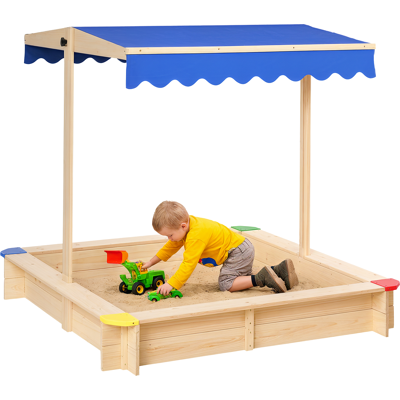 ARRIGONI Bac A Sable Pour Enfants En Bois Avec Banc Et Toit Pare-soleil Reglable - Publicité ARRIGONI Bac A Sable Pour Enfants En Bois Avec Banc Et Toit Pare-soleil Reglable - Publicité