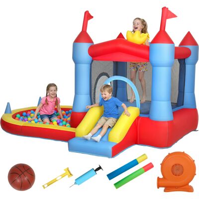 OEM Château Gonflable Avec Souffleur, Aire De Jeux Gonflable Avec Toboggans, Trampoline, Piscine À Balles, Multicolore - Publicité OEM Château Gonflable Avec Souffleur, Aire De Jeux Gonflable Avec Toboggans, Trampoline, Piscine À Balles, Multicolore - Publicité