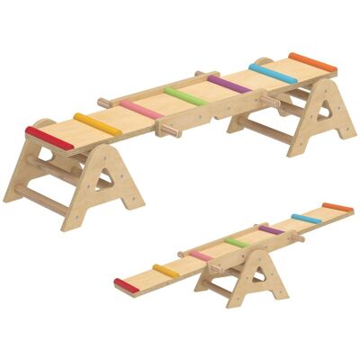 OEM Balançoire D'Équilibre 2 En 1 Pour Enfants, Poutre D'Équilibre En Bois, Balançoire À Bascule Pour Jardin, Planche D'Équilibre 133 X 38 X 24 Cm - Publicité OEM Balançoire D'Équilibre 2 En 1 Pour Enfants, Poutre D'Équilibre En Bois, Balançoire À Bascule Pour Jardin, Planche D'Équilibre 133 X 38 X 24 Cm - Publicité