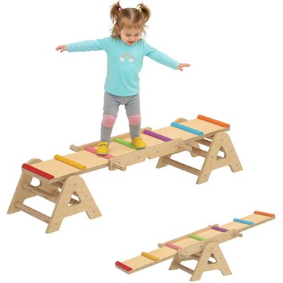 OEM Balançoire D'Équilibre 2 En 1 Pour Enfants – Poutre En Bois, Bascule Jardin, Planche D'Équilibre 133 X 38 X 24 Cm - Publicité OEM Balançoire D'Équilibre 2 En 1 Pour Enfants – Poutre En Bois, Bascule Jardin, Planche D'Équilibre 133 X 38 X 24 Cm - Publicité