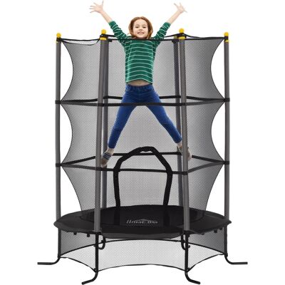 ARRIGONI Trampoline Enfant Ø 1,63 × 1,9h M Filet De Sécurité Porte Zipée Couvre-ressorts 6 Poteaux Rembourrés Inclus Noir - Publicité ARRIGONI Trampoline Enfant Ø 1,63 × 1,9h M Filet De Sécurité Porte Zipée Couvre-ressorts 6 Poteaux Rembourrés Inclus Noir - Publicité