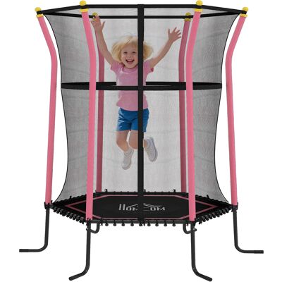 ARRIGONI Trampoline Pour Enfant Ø 1,63 X 1,9 M Filet De Sécurité Porte Zippée 6 Poteaux Rembourrés Inclus Rose Noir - Publicité ARRIGONI Trampoline Pour Enfant Ø 1,63 X 1,9 M Filet De Sécurité Porte Zippée 6 Poteaux Rembourrés Inclus Rose Noir - Publicité