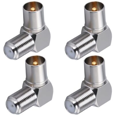 OEM 4 Pièces Connecteur Coaxial D'Antenne Tv À 90 Degrés Prise Mâle Vers F Femelle Adaptateur À Angle Droit Pour Câble Satellite - Publicité OEM 4 Pièces Connecteur Coaxial D'Antenne Tv À 90 Degrés Prise Mâle Vers F Femelle Adaptateur À Angle Droit Pour Câble Satellite - Publicité