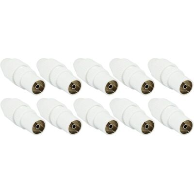OEM 10 Pcs Blanc Prise Antenne Tv Fiche Coaxiale Mâle & Femelle Coupleur Pour Télévision Par Câble Iec Tv Antennes Sat Installations Bk 4k Uhd - Publicité OEM 10 Pcs Blanc Prise Antenne Tv Fiche Coaxiale Mâle & Femelle Coupleur Pour Télévision Par Câble Iec Tv Antennes Sat Installations Bk 4k Uhd - Publicité