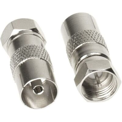 OEM 1 Adaptateur Antenne F Mâle Vers Coaxial Femelle, Faible Perte De Signal, Nickelé Anti-oxydation, Pour Tv Satellite Et Dvr - Publicité OEM 1 Adaptateur Antenne F Mâle Vers Coaxial Femelle, Faible Perte De Signal, Nickelé Anti-oxydation, Pour Tv Satellite Et Dvr - Publicité