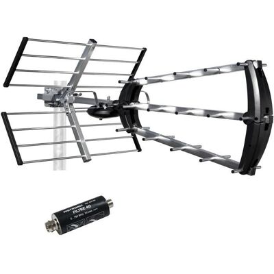 OEM Metronic 415044 Antenne D'Extérieure Trinappe 26db Uhf - Fiche F + Filtre 4g Intégré260 - Publicité OEM Metronic 415044 Antenne D'Extérieure Trinappe 26db Uhf - Fiche F + Filtre 4g Intégré260 - Publicité