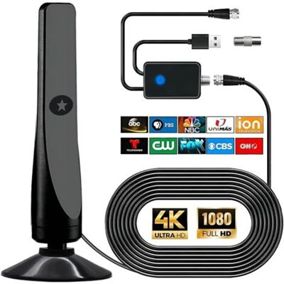 OEM Antenne Tv Numérique, Puissante Antenne Hdtv Intérieure Extérieure Avec Amplificateur, Réception 360° De 50 Miles Antenne Tv, Prise En Charge 4k 1080p, Tv Gratuite Dvb-t2 Vhf Uhf, Câble Coaxial De 3 M - Publicité OEM Antenne Tv Numérique, Puissante Antenne Hdtv Intérieure Extérieure Avec Amplificateur, Réception 360° De 50 Miles Antenne Tv, Prise En Charge 4k 1080p, Tv Gratuite Dvb-t2 Vhf Uhf, Câble Coaxial De 3 M - Publicité
