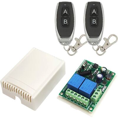 PELTOR 220v Ac 2 Canaux Sans Fil Commutateur De Télécommande, Récepteur Rf Module De Relais 433 Mhz Avec Émetteur Marche/arrêt Pour Porte Degarage, Lumière, Usage Domestique - Publicité PELTOR 220v Ac 2 Canaux Sans Fil Commutateur De Télécommande, Récepteur Rf Module De Relais 433 Mhz Avec Émetteur Marche/arrêt Pour Porte Degarage, Lumière, Usage Domestique - Publicité