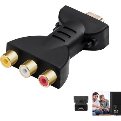 SANS MARQUE Adaptateur Hdmi Vers Rca, Convertisseur Hdmi Mâle Av 3rca Femelle Composite Vidéo Audio Vers Cvbs Compatible Avec Tv Dvd Projecteur Boîtier Multimédia Avec Connecteurs Rouge Blanc Jaune - Publicité SANS MARQUE Adaptateur Hdmi Vers Rca, Convertisseur Hdmi Mâle Av 3rca Femelle Composite Vidéo Audio Vers Cvbs Compatible Avec Tv Dvd Projecteur Boîtier Multimédia Avec Connecteurs Rouge Blanc Jaune - Publicité