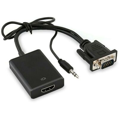 OEM Câble Adaptateur Convertisseur Vga Mâle Vers Hdmi Femelle Sortie 1080 P Hd+audio Tv Av Hdtv - Publicité OEM Câble Adaptateur Convertisseur Vga Mâle Vers Hdmi Femelle Sortie 1080 P Hd+audio Tv Av Hdtv - Publicité