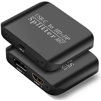 FLAMMKRAFT Répartiteur Hdmi Compatible 1 Entrée 2 Sorties Usb-c Vers Hdmi+dp 4k 60 Hz Mst Sst Vidéo Haute Qualité Ada - Publicité FLAMMKRAFT Répartiteur Hdmi Compatible 1 Entrée 2 Sorties Usb-c Vers Hdmi+dp 4k 60 Hz Mst Sst Vidéo Haute Qualité Ada - Publicité