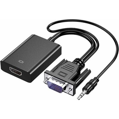SANS MARQUE Adaptat Vga Vers Hdmi Pour Connecter Un Ordinat Portable À Interface Vga Traditionnelle, Un Pc Vers Un Monit Ou Un Project Hdmi, Convertiss 1080p Vga Mâle Vers Hdmi Femelle Avec Câble A - Publicité SANS MARQUE Adaptat Vga Vers Hdmi Pour Connecter Un Ordinat Portable À Interface Vga Traditionnelle, Un Pc Vers Un Monit Ou Un Project Hdmi, Convertiss 1080p Vga Mâle Vers Hdmi Femelle Avec Câble A - Publicité