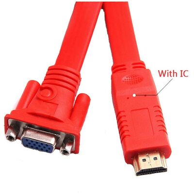 FLAMMKRAFT Adaptateur Hdmi Vers Vga Mâle 1080p Pour Projecteur Tv Hd Et Boîtier Tv - Publicité FLAMMKRAFT Adaptateur Hdmi Vers Vga Mâle 1080p Pour Projecteur Tv Hd Et Boîtier Tv - Publicité