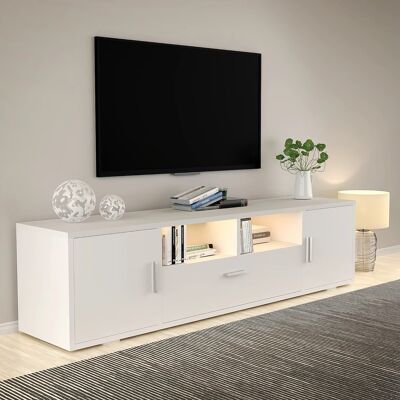 LZBARGON Meuble Tv Moderne Avec Éclairage Led, Compatible Avec Les Téléviseurs De 70 Pouces Ou Moins. Publicité LZBARGON Meuble Tv Moderne Avec Éclairage Led, Compatible Avec Les Téléviseurs De 70 Pouces Ou Moins. Publicité