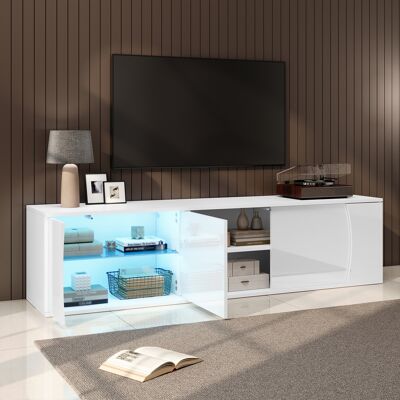 OEM Meuble Tv, 180x40x45 Cm, Meuble Bas, Trois Portes, Structure En Verre Trempé, Meuble Tv De Haute Qualité Avec Éclairage Led, Convient Aux Téléviseurs De 80 Pouces. Publicité OEM Meuble Tv, 180x40x45 Cm, Meuble Bas, Trois Portes, Structure En Verre Trempé, Meuble Tv De Haute Qualité Avec Éclairage Led, Convient Aux Téléviseurs De 80 Pouces. Publicité