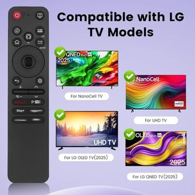 SANS MARQUE Akb76046603 Télécommande De Remplacement Pour Lg, Télécommande Universelle Compatible Avec Lg Ai Magic Remote Control Oled Qned Uhd Led Lcd (mr25ga) Téléviseurs Pour Modèles 2025 Avec Système Webos - Publicité SANS MARQUE Akb76046603 Télécommande De Remplacement Pour Lg, Télécommande Universelle Compatible Avec Lg Ai Magic Remote Control Oled Qned Uhd Led Lcd (mr25ga) Téléviseurs Pour Modèles 2025 Avec Système Webos - Publicité