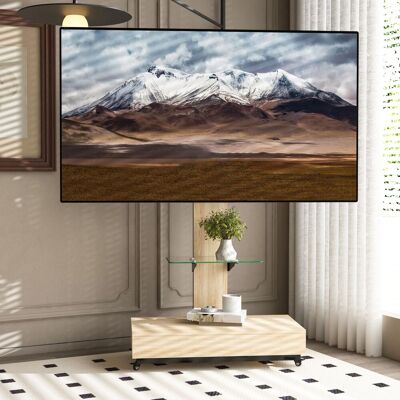 OEM Meuble Tv Avec Tiroirs, Idéal Pour Le Salon, La Chambre Et Le Bureau. Ce Meuble Tv Mobile Et Réglable En Hauteur Convient Aux Téléviseurs De 32 À 75 Pouces. Finition Naturelle - L 80/p 40 Cm - Publicité OEM Meuble Tv Avec Tiroirs, Idéal Pour Le Salon, La Chambre Et Le Bureau. Ce Meuble Tv Mobile Et Réglable En Hauteur Convient Aux Téléviseurs De 32 À 75 Pouces. Finition Naturelle - L 80/p 40 Cm - Publicité