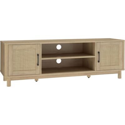 HJKJYX Meuble Tv 135 Cm, Meuble Télé Pour Téléviseur Jusqu'à 65 Pouces Avec 2 Portes En Rotin - Publicité HJKJYX Meuble Tv 135 Cm, Meuble Télé Pour Téléviseur Jusqu'à 65 Pouces Avec 2 Portes En Rotin - Publicité