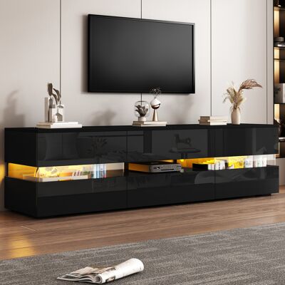OEM Console Tv Brillante Noire Led Insert Acrylique Adapté 70 Pouces Salon - Publicité OEM Console Tv Brillante Noire Led Insert Acrylique Adapté 70 Pouces Salon - Publicité