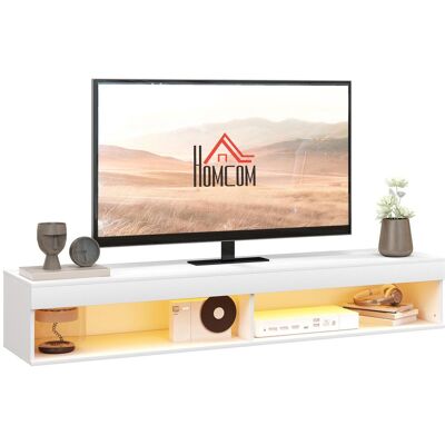 OEM Meuble Tv Suspendu Mural Avec Éclairage Led Pour Téléviseurs Jusqu'à 75 Pouces, Étagères, 180l X 40l X 30h Cm, Blanc - Publicité OEM Meuble Tv Suspendu Mural Avec Éclairage Led Pour Téléviseurs Jusqu'à 75 Pouces, Étagères, 180l X 40l X 30h Cm, Blanc - Publicité