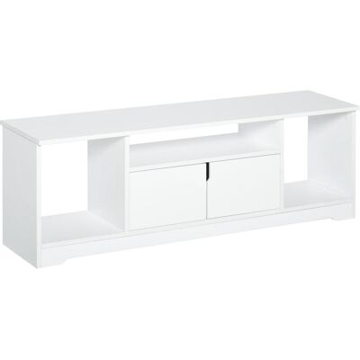 OEM Meuble Tv Pour Téléviseurs Jusqu'à 42 Pouces, Table Tv Moderne Pour Salon Avec Placard À Double Porte Et 3 Compartiments Ouverts, 120 X 30 X 41 Cm, Blanc - Publicité OEM Meuble Tv Pour Téléviseurs Jusqu'à 42 Pouces, Table Tv Moderne Pour Salon Avec Placard À Double Porte Et 3 Compartiments Ouverts, 120 X 30 X 41 Cm, Blanc - Publicité