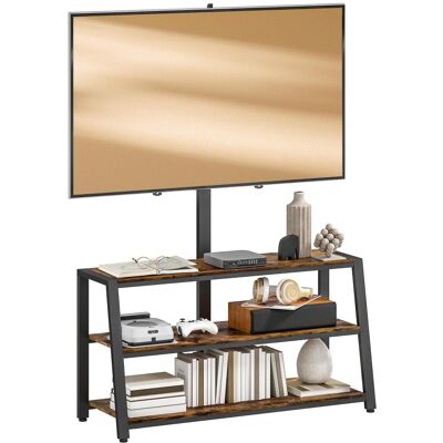 OEM Meuble Tv Avec Support Pour Téléviseurs De 32-70 Pouces, Étagères Ouvertes, Angle Réglable 35°, 108x41x135cm, Marron - Publicité OEM Meuble Tv Avec Support Pour Téléviseurs De 32-70 Pouces, Étagères Ouvertes, Angle Réglable 35°, 108x41x135cm, Marron - Publicité