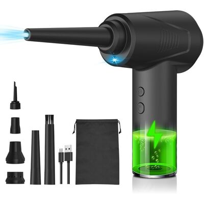 OEM Souffleur D'Air 3-en-1 Avec Lampe, 3 Vitesses, 50 000 Tr/min, Rechargeable Sans Fil, 6 Embouts Pour Nettoyage Claviers Et Gonflage Sacs Natation. Publicité OEM Souffleur D'Air 3-en-1 Avec Lampe, 3 Vitesses, 50 000 Tr/min, Rechargeable Sans Fil, 6 Embouts Pour Nettoyage Claviers Et Gonflage Sacs Natation. Publicité