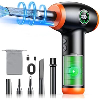 OEM Dépoussiéreur À Air Comprimé, Souffleur Réglable 3 Vitesses, Puissance Max 90000 Tr/min, Affichage Led Intelligent, Nettoyeur Rechargeable Pour Pc, Ordinateur Portable, Clavier, Voiture, 5 Embouts Inc - Publicité OEM Dépoussiéreur À Air Comprimé, Souffleur Réglable 3 Vitesses, Puissance Max 90000 Tr/min, Affichage Led Intelligent, Nettoyeur Rechargeable Pour Pc, Ordinateur Portable, Clavier, Voiture, 5 Embouts Inc - Publicité