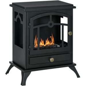 HOMCOM Cheminée Bioéthanol Sur Pied, Brûleur 1,2 L, Environ 3 H De Durée De Combustion Dim. 45l X 28l X 54h Cm Acier Noir-noir - Publicité HOMCOM Cheminée Bioéthanol Sur Pied, Brûleur 1,2 L, Environ 3 H De Durée De Combustion Dim. 45l X 28l X 54h Cm Acier Noir-noir - Publicité