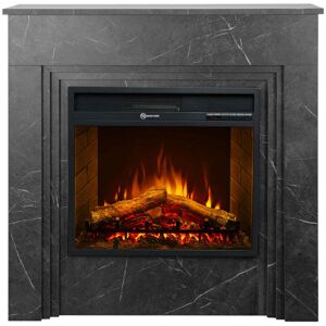 DIVINA FIRE Cheminée Électrique Bellini, Cheminée Sur Pied En Bois Effet Marbre Noir, Fabriquée En Italie, L96xp35xh96 - Publicité DIVINA FIRE Cheminée Électrique Bellini, Cheminée Sur Pied En Bois Effet Marbre Noir, Fabriquée En Italie, L96xp35xh96 - Publicité