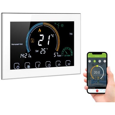 MOXIE Sjlerst – Thermostat Programmable Intelligent Wi-fi 95-240v – Commande App Vocale – Rétroéclairage Lcd 4,8 Pouces – Programmation 6 Segments - Publicité MOXIE Sjlerst – Thermostat Programmable Intelligent Wi-fi 95-240v – Commande App Vocale – Rétroéclairage Lcd 4,8 Pouces – Programmation 6 Segments - Publicité