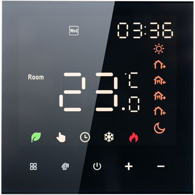 MOXIE Sjlerst Thermostat Intelligent, 16a Thermostat Programmable Numérique À Écran Tactile Lcd, Thermostat Intelligent Numérique Mural Pour Chauffage Électrique - Publicité MOXIE Sjlerst Thermostat Intelligent, 16a Thermostat Programmable Numérique À Écran Tactile Lcd, Thermostat Intelligent Numérique Mural Pour Chauffage Électrique - Publicité