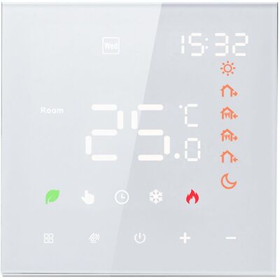 MOXIE Sjlerst Thermostat Intelligent, 3a Thermostat Programmable Numérique À Écran Tactile Lcd Pour Chauffage Au Sol, Thermostat Intelligent Numérique Mural Pour Chauffage À Eau - Publicité MOXIE Sjlerst Thermostat Intelligent, 3a Thermostat Programmable Numérique À Écran Tactile Lcd Pour Chauffage Au Sol, Thermostat Intelligent Numérique Mural Pour Chauffage À Eau - Publicité