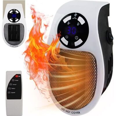 AIRSTRA Chauffage Enfichable 500w, Mini Chauffe-air Électrique Socket, Chauffage D'Espace Mural Avec Télécommande, Radiateur Électrique Soufflant 500w, Thermostat, Timer - Publicité AIRSTRA Chauffage Enfichable 500w, Mini Chauffe-air Électrique Socket, Chauffage D'Espace Mural Avec Télécommande, Radiateur Électrique Soufflant 500w, Thermostat, Timer - Publicité