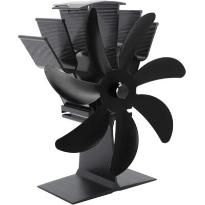 SCORPIO Ventilateur Thermoélectrique À 7 Pales Pour Poêle À Bois, En Alliage D'Aluminium (noir) - Publicité SCORPIO Ventilateur Thermoélectrique À 7 Pales Pour Poêle À Bois, En Alliage D'Aluminium (noir) - Publicité