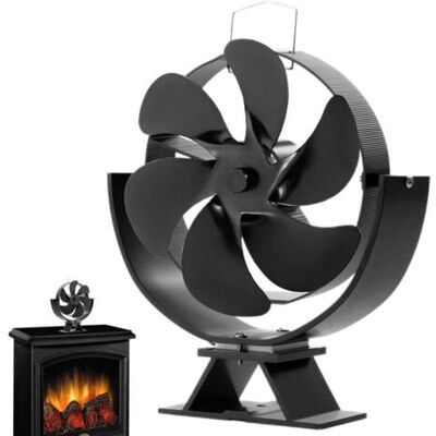 ABYSSE Chengstore Ventilateur Pour Poêle À Bois - Ventilateur De Cheminée À Lames, Moteur Silencieux, Circulation D'Air Chaud,ventilateur De Poêle À Circulation De Chaleur Rotatif À 360 Degrés Pour Cheminée - Publicité ABYSSE Chengstore Ventilateur Pour Poêle À Bois - Ventilateur De Cheminée À Lames, Moteur Silencieux, Circulation D'Air Chaud,ventilateur De Poêle À Circulation De Chaleur Rotatif À 360 Degrés Pour Cheminée - Publicité