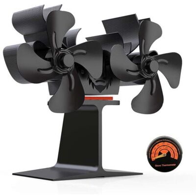 ABYSSE Ventilateur De Poêle À Bois À Double Moteur, Ventilateurs De Cheminée À 8 Pales, Ventilateur De Cheminée Non Électrique - Publicité ABYSSE Ventilateur De Poêle À Bois À Double Moteur, Ventilateurs De Cheminée À 8 Pales, Ventilateur De Cheminée Non Électrique - Publicité