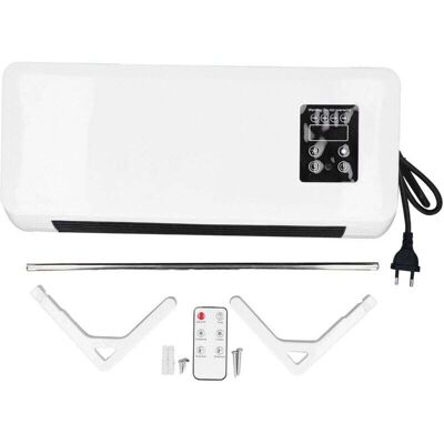 OEM Radiateur Soufflant Mural Chauffage - 1000 W / 2000 W Oscillation Minuterie Avec Télécommande Blanc - Publicité OEM Radiateur Soufflant Mural Chauffage - 1000 W / 2000 W Oscillation Minuterie Avec Télécommande Blanc - Publicité