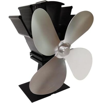 ABYSSE Ventilateur De Poêle À Bois Hot Blast À 4 Pales, Chauffage Écoénergétique Et Respectueux De L'Environnement (gris) - Publicité ABYSSE Ventilateur De Poêle À Bois Hot Blast À 4 Pales, Chauffage Écoénergétique Et Respectueux De L'Environnement (gris) - Publicité