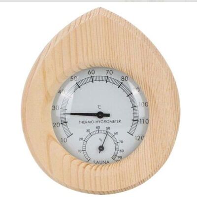 ABYSSE Accessoire De Sauna Compteur De Température Et D'Humidité En Bois Hammam Sec Table D'Affichage En Bois Massif Type Goutte D'Eau - Publicité ABYSSE Accessoire De Sauna Compteur De Température Et D'Humidité En Bois Hammam Sec Table D'Affichage En Bois Massif Type Goutte D'Eau - Publicité