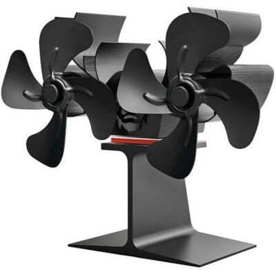 SCORPIO Ventilateur De Cheminée, Ventilateur Thermique À Double Tête Pour Poêle À Bois, Ventilateur De Noël À 8 Pales En Forme De Renne, Noir, 20 X 9 X 17 Cm - Publicité SCORPIO Ventilateur De Cheminée, Ventilateur Thermique À Double Tête Pour Poêle À Bois, Ventilateur De Noël À 8 Pales En Forme De Renne, Noir, 20 X 9 X 17 Cm - Publicité
