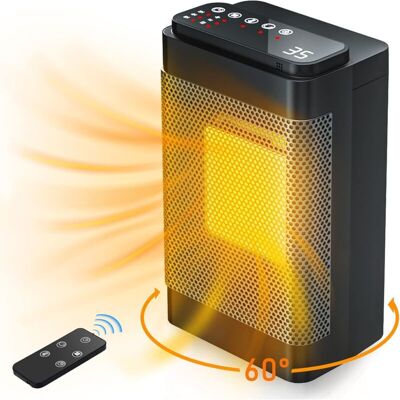 Melissa Chauffage D'Espace, Chauffage Électrique Oscillant À 60° Avec Thermostat Numérique, Chauffage En Céramique Ptc Avec 3 Modes, Minuterie De 12h, Protection Contre Surchauffe & Basculement - Publicité Melissa Chauffage D'Espace, Chauffage Électrique Oscillant À 60° Avec Thermostat Numérique, Chauffage En Céramique Ptc Avec 3 Modes, Minuterie De 12h, Protection Contre Surchauffe & Basculement - Publicité