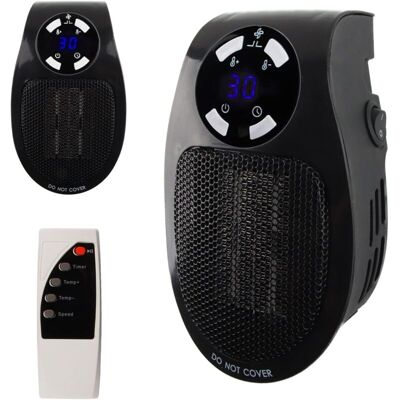 XISRENS Chauffage Enfichable 500w, Mini Chauffe-air Électrique Socket, Chauffage D'Espace Mural Avec Télécommande, Radiateur Électrique Soufflant 500w Avec 2 Vitesses D'Air, Thermostat, Timer(noir) - Publicité XISRENS Chauffage Enfichable 500w, Mini Chauffe-air Électrique Socket, Chauffage D'Espace Mural Avec Télécommande, Radiateur Électrique Soufflant 500w Avec 2 Vitesses D'Air, Thermostat, Timer(noir) - Publicité